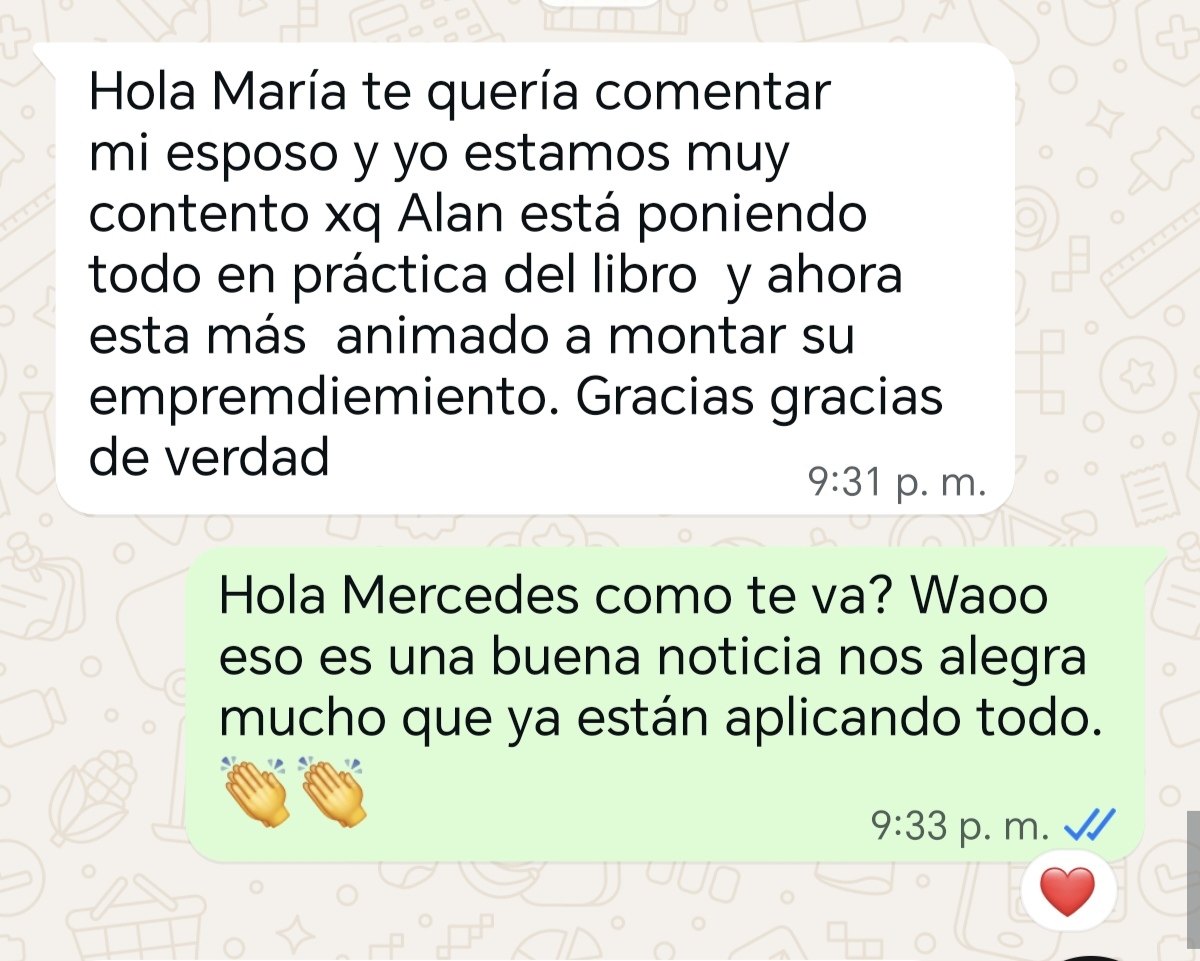 Mensaje de Mercedes sobre el libro